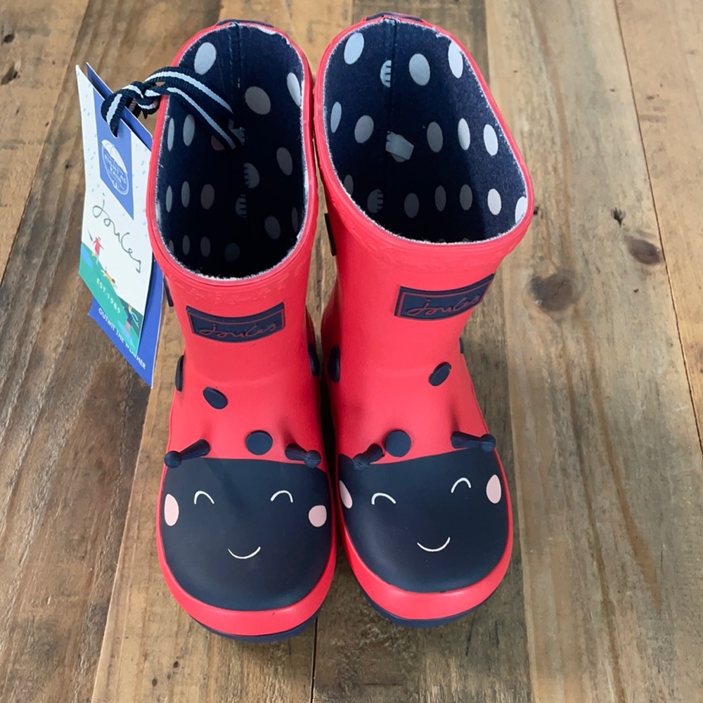 Joules ladybug rain boots